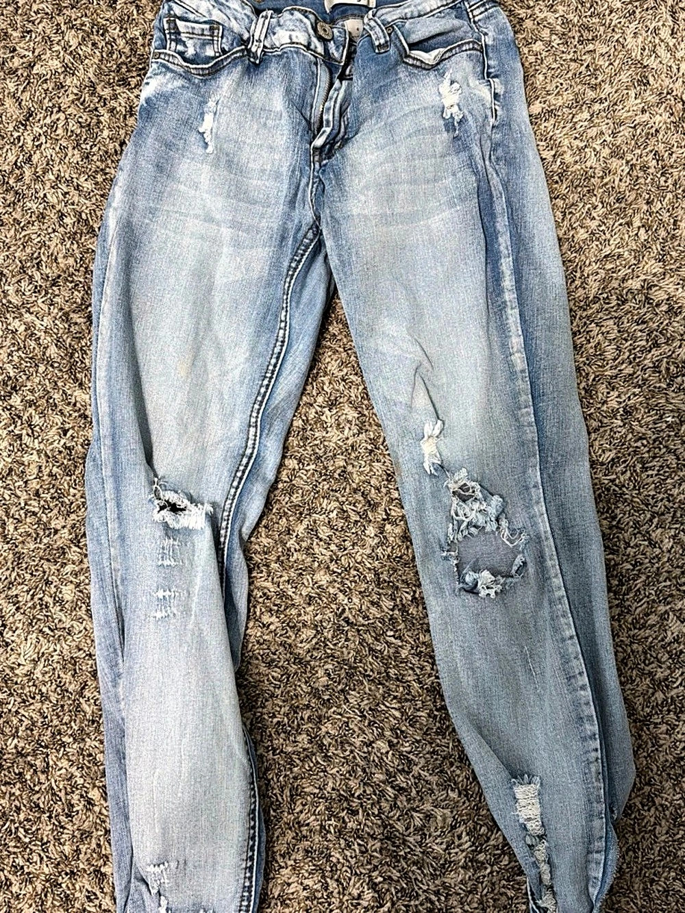 Distressed Boyfriend Jeans Blue
